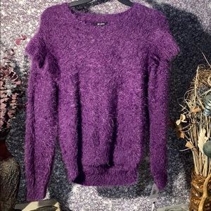 Juniors size XL purple fuzzy sweater